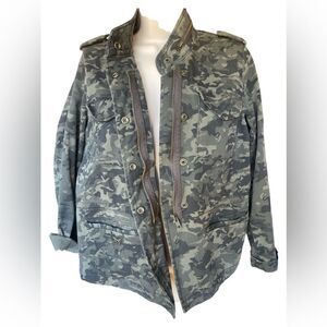 A.N.A. New Approach Camo Women's Jacket - Petite M - Full Zip & Snap -Military